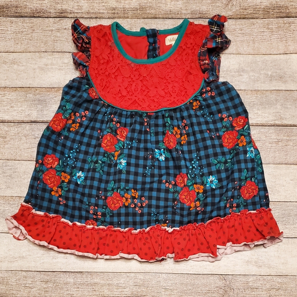Matilda Jane Boughs of Holly Christmas Holiday Tunic Top Size 4